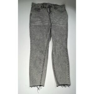 Ava & Viv Jeans Womens 20 Black Charcoal Skinny Ankle Raw Hem Stretch Denim Plus